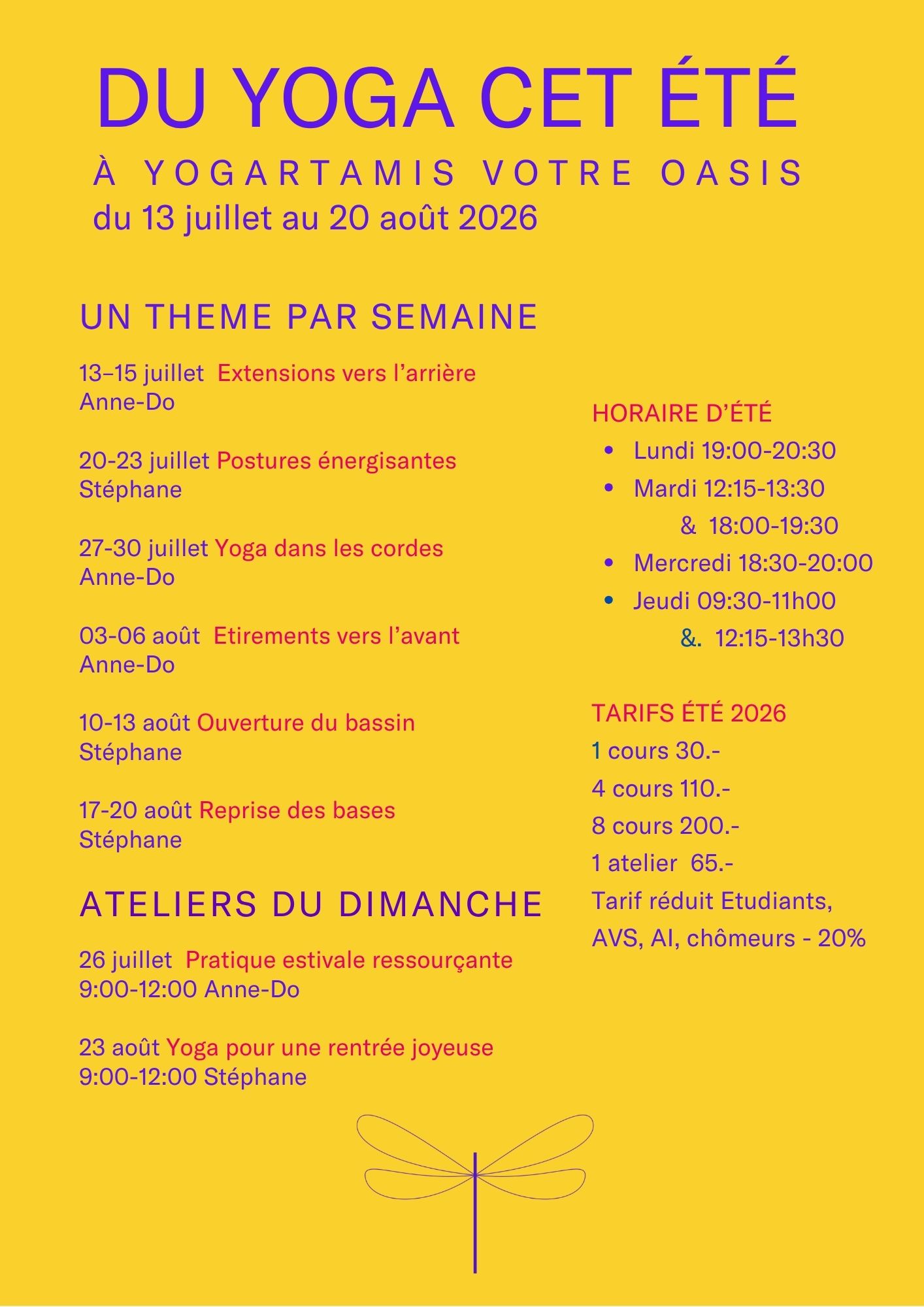 HORAIRE AUTOMNE